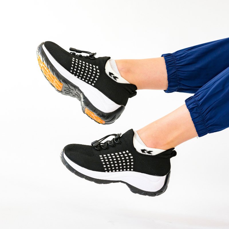 Ortho Stretch Cushion Shoes - Black White
